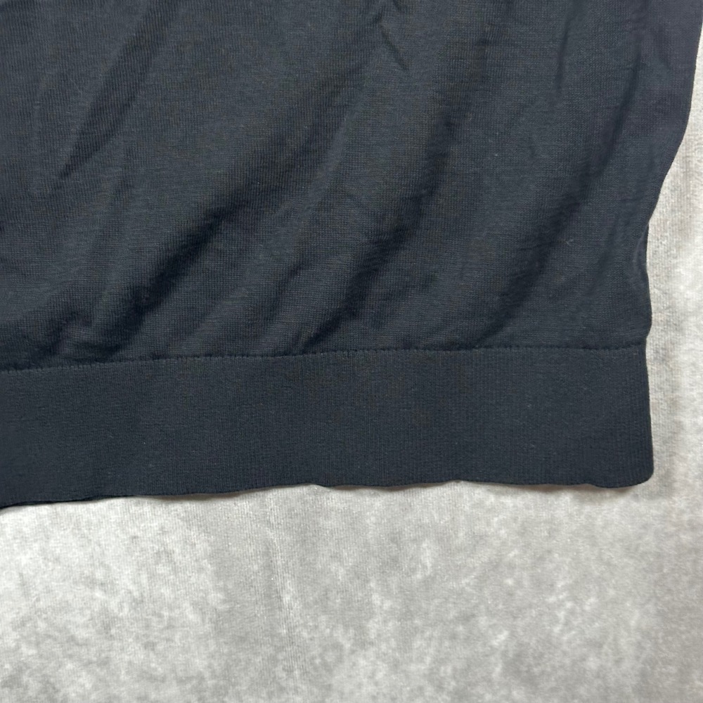 Zara Womens Medium M Black Knit Short Sleeve Polo Shirt Button Collar Ribbed - Picture 6 of 8